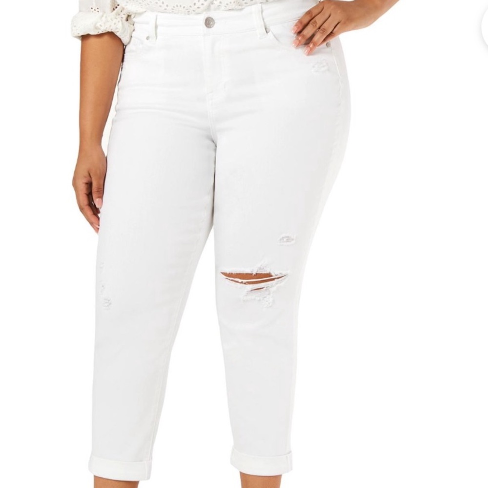 Girlfriend Ankle/Cropped Distressed Denim Plus Size Jeans NWT